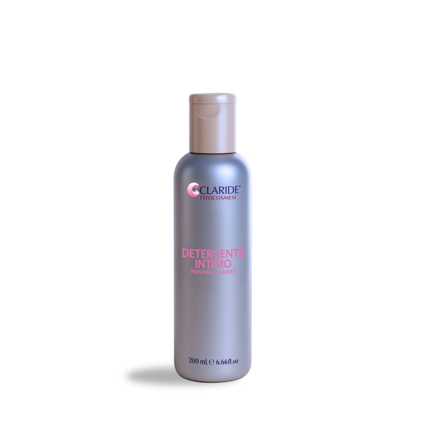 Flacone da 200 ml di Claride Detergente Intimo, un detergente personale a base di fitocosmesi.