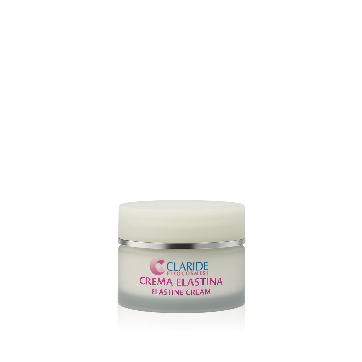 Vasetto da 50 ml della Crema Elastina Antirughe di Claride Fitocosmesi, trattamento nutriente con burro di karitè per pelli secche, mature e con couperose.