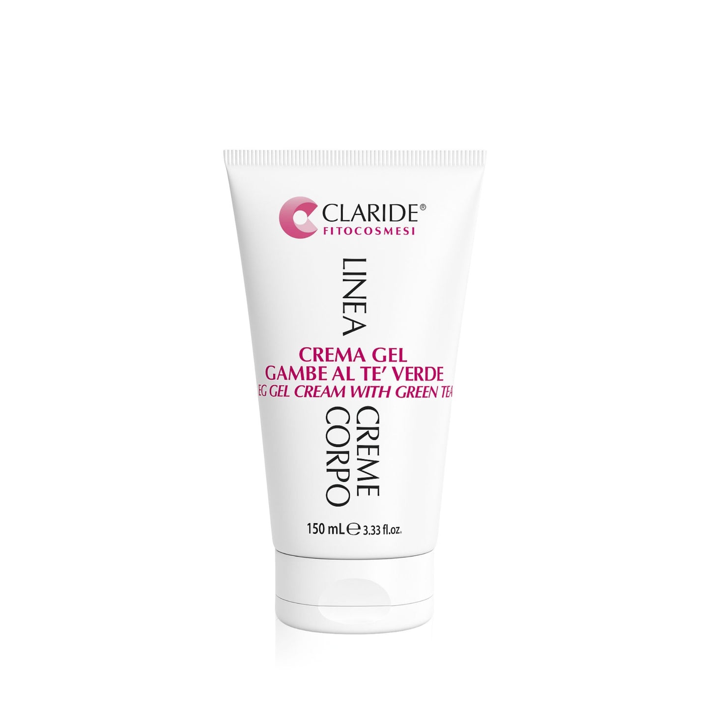 Tubo di Crema Gel Gambe al Tè Verde Claride Fitocosmesi da 150 ml, trattamento rinfrescante e defaticante per alleviare gonfiore e pesantezza.