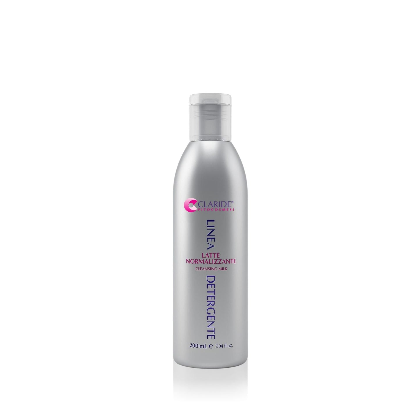 Flacone di Latte Detergente Normalizzante Claride Fitocosmesi da 200 ml, trattamento purificante per pelli miste e grasse.