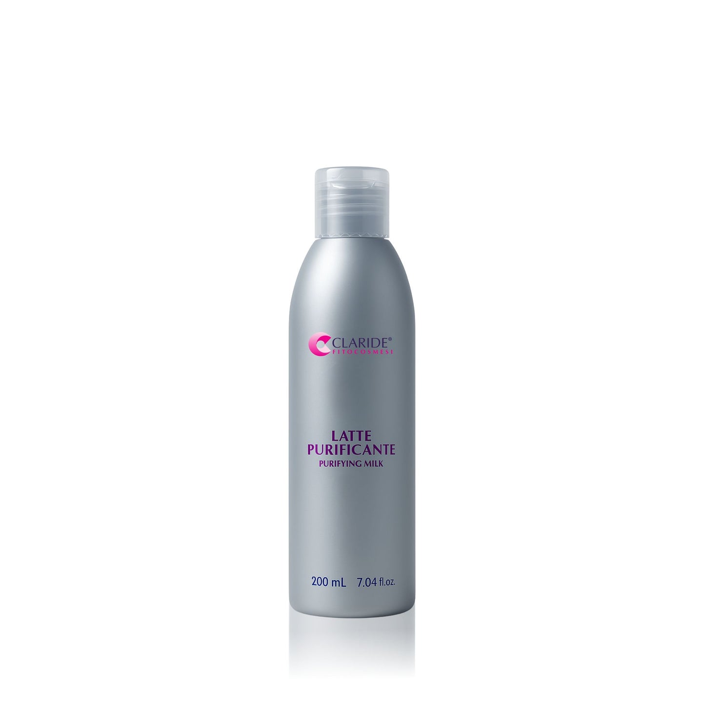 Flacone di Latte Detergente Purificante Claride Fitocosmesi da 200 ml, trattamento specifico per la pulizia di pelli miste, grasse e impure.