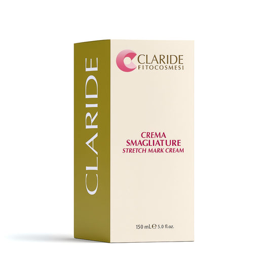 Scatola della crema smagliature Claride Fitocosmesi da 150 ml su sfondo bianco