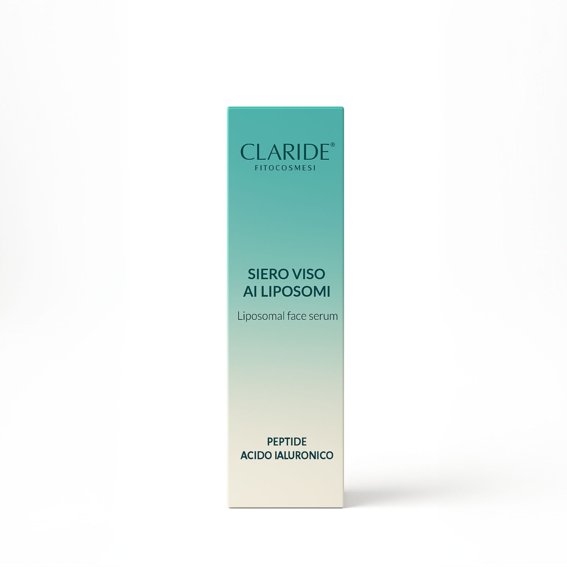 Scatola del Siero Viso ai Liposomi Claride Fitocosmesi con peptide e acido ialuronico da 30 ml. Trattamento idratante e anti-rughe per tutti i tipi di pelle.
