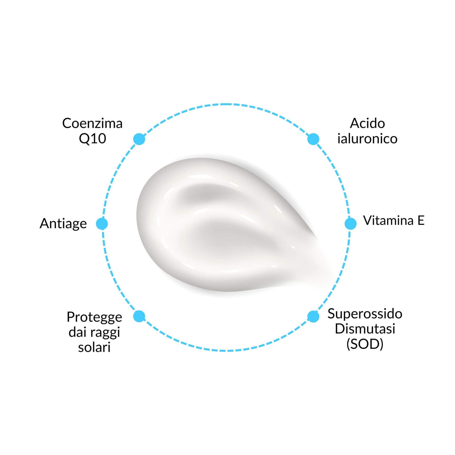 Crema SOD Antiradicali con Coenzima Q10 e Acido Ialuronico Protezione e Rigenerazione per Tutti i Tipi di Pelle