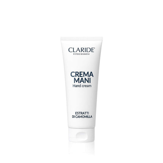 Tubo bianco di Crema Mani Claride Fitocosmesi con Estratti di Camomilla, 100 ml