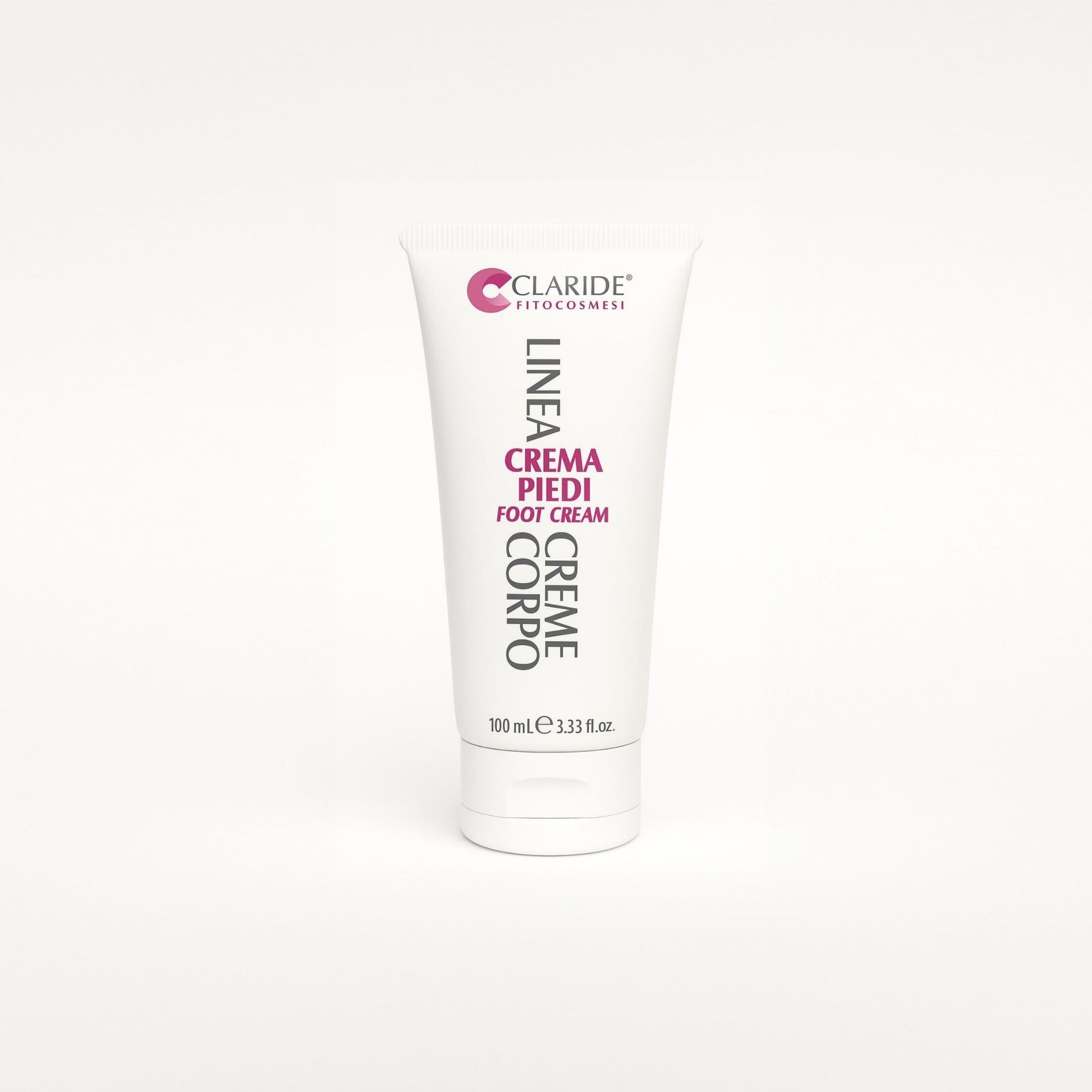 Claride Fitocosmesi Crema Piedi, tubo bianco da 100 ml per la cura dei piedi.