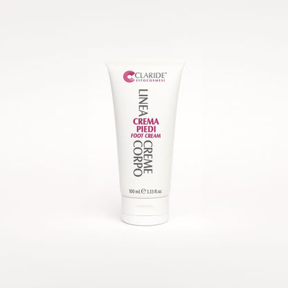 Claride Fitocosmesi Crema Piedi, tubo bianco da 100 ml per la cura dei piedi.