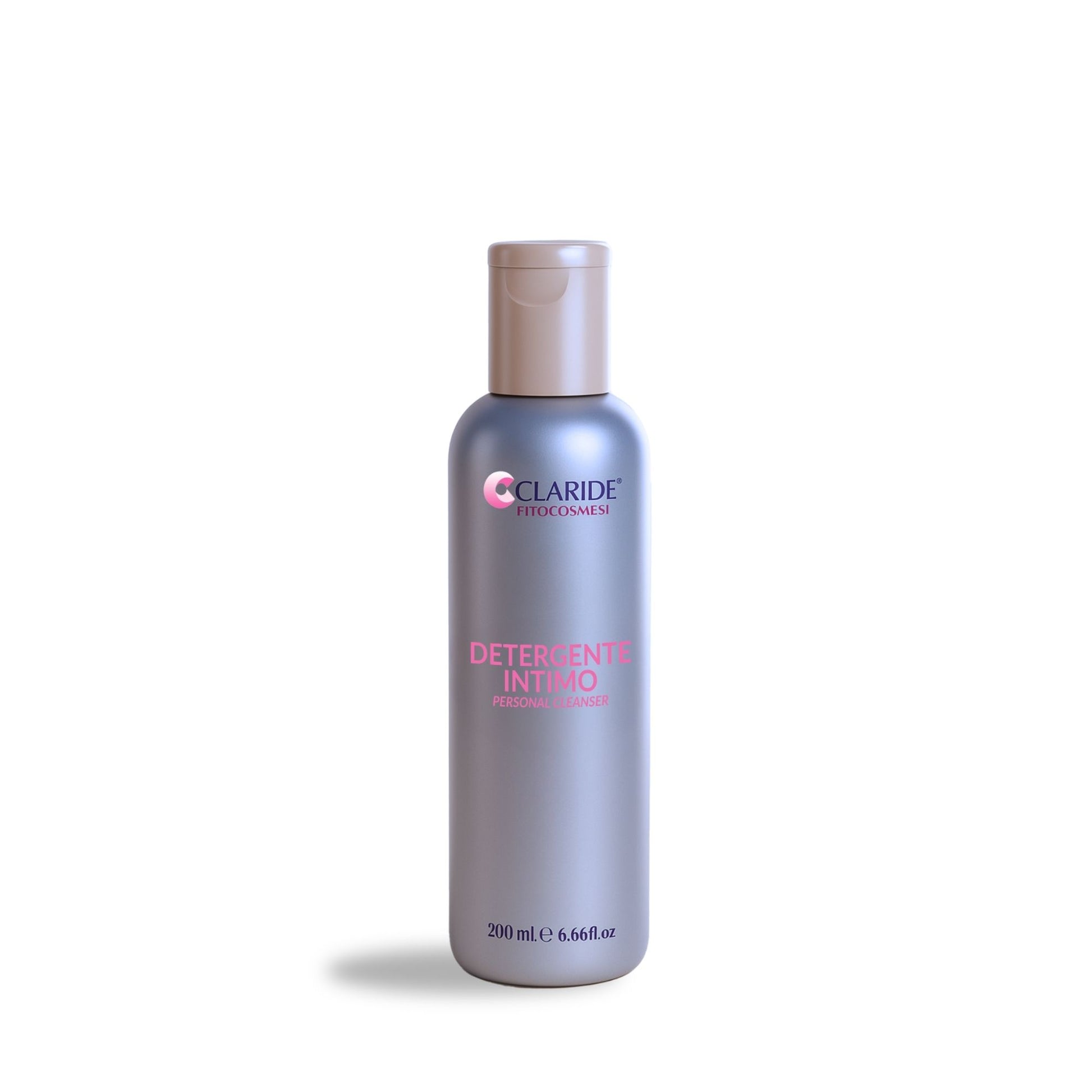 Flacone da 200 ml di Claride Detergente Intimo, un detergente personale a base di fitocosmesi.