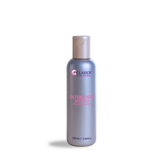 Flacone da 200 ml di Claride Detergente Intimo, un detergente personale a base di fitocosmesi.