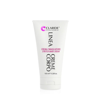 Tubo da 150 ml di Crema Smagliature Claride Fitocosmesi, trattamento elasticizzante con Olio di Avocado e Ginseng per prevenire e migliorare le smagliature, ideale in gravidanza.