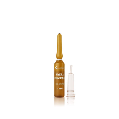 iala viso Hydra Liposomial di Claride Fitocosmesi con il suo cappuccio applicatore per un dosaggio facile e preciso del siero.
