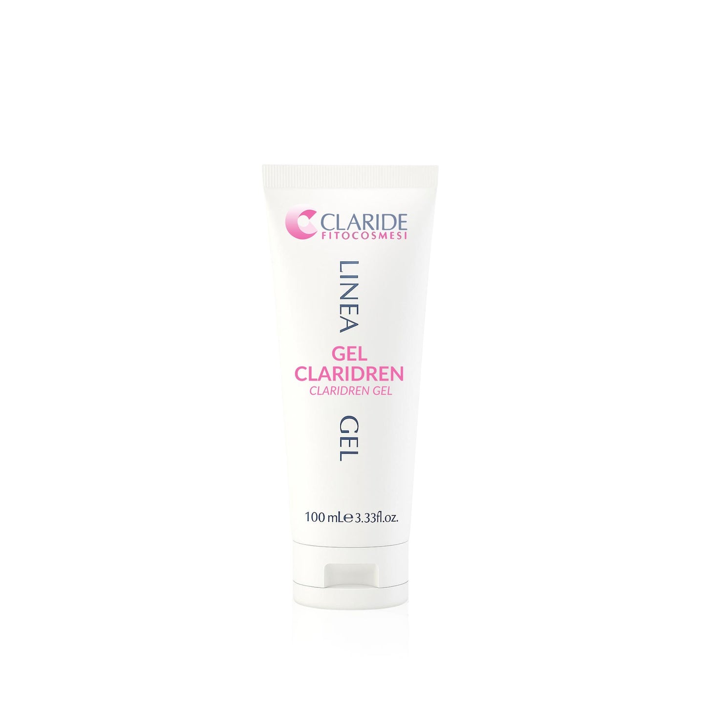 Immagine del prodotto Gel Claridren di Claride Fitocosmesi. Tubo bianco da 100 ml di gel corpo ad azione drenante e vasoprotettiva, con estratti di timo, per una pelle più tonica e luminosa.
