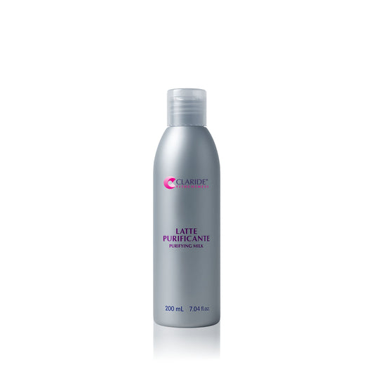 Flacone di Latte Detergente Purificante Claride Fitocosmesi da 200 ml, trattamento specifico per la pulizia di pelli miste, grasse e impure.