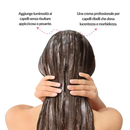Crema Disciplinante per capelli ricci e crespi con glicerolo vegetale effetto lisciante