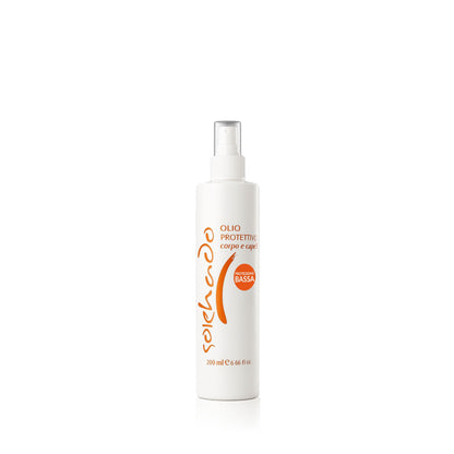 Olio Protettivo Solehado per corpo e capelli con protezione bassa, flacone spray da 200ml