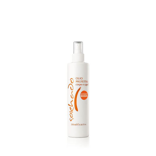 Olio Protettivo Solehado per corpo e capelli con protezione bassa, flacone spray da 200ml