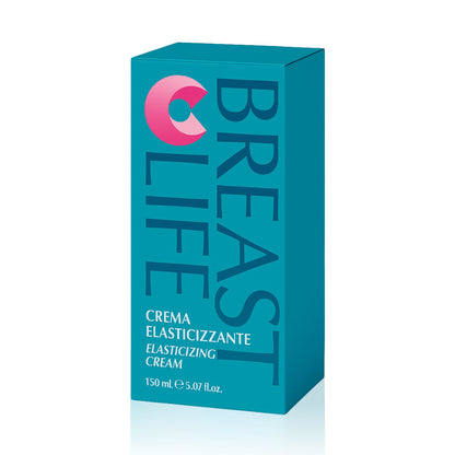 Scatola della Crema Elasticizzante Breast Life da 150 ml su sfondo bianco.