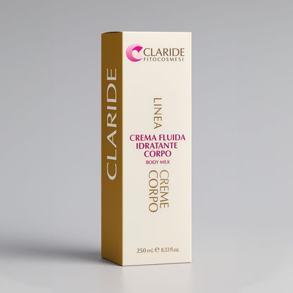 Scatola della Crema Fluida Idratante Corpo Claride Fitocosmesi da 250 ml.