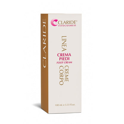 Scatola della Crema Piedi di Claride Fitocosmesi, trattamento idratante e ammorbidente per piedi secchi da 100 ml.