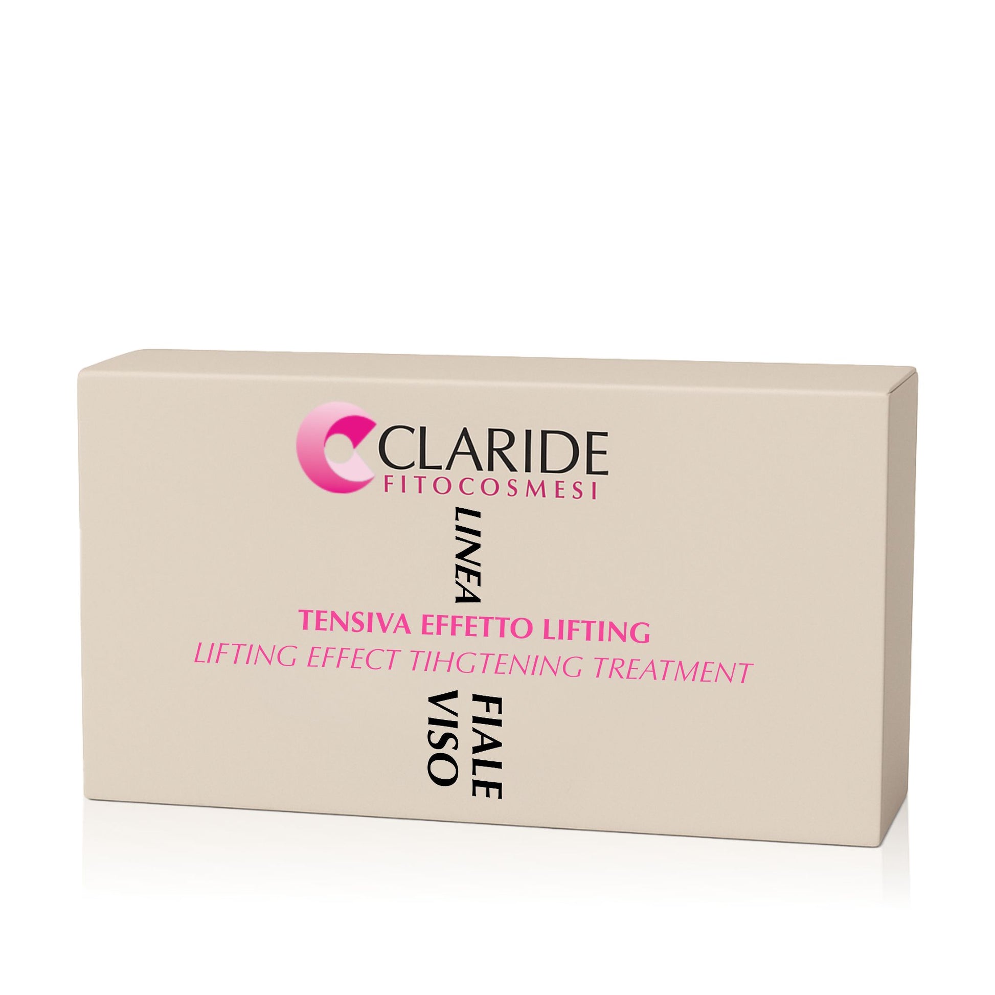 Scatola delle Fiale Viso Tensiva Effetto Lifting di Claride Fitocosmesi, trattamento intensivo ad azione liftante immediata.