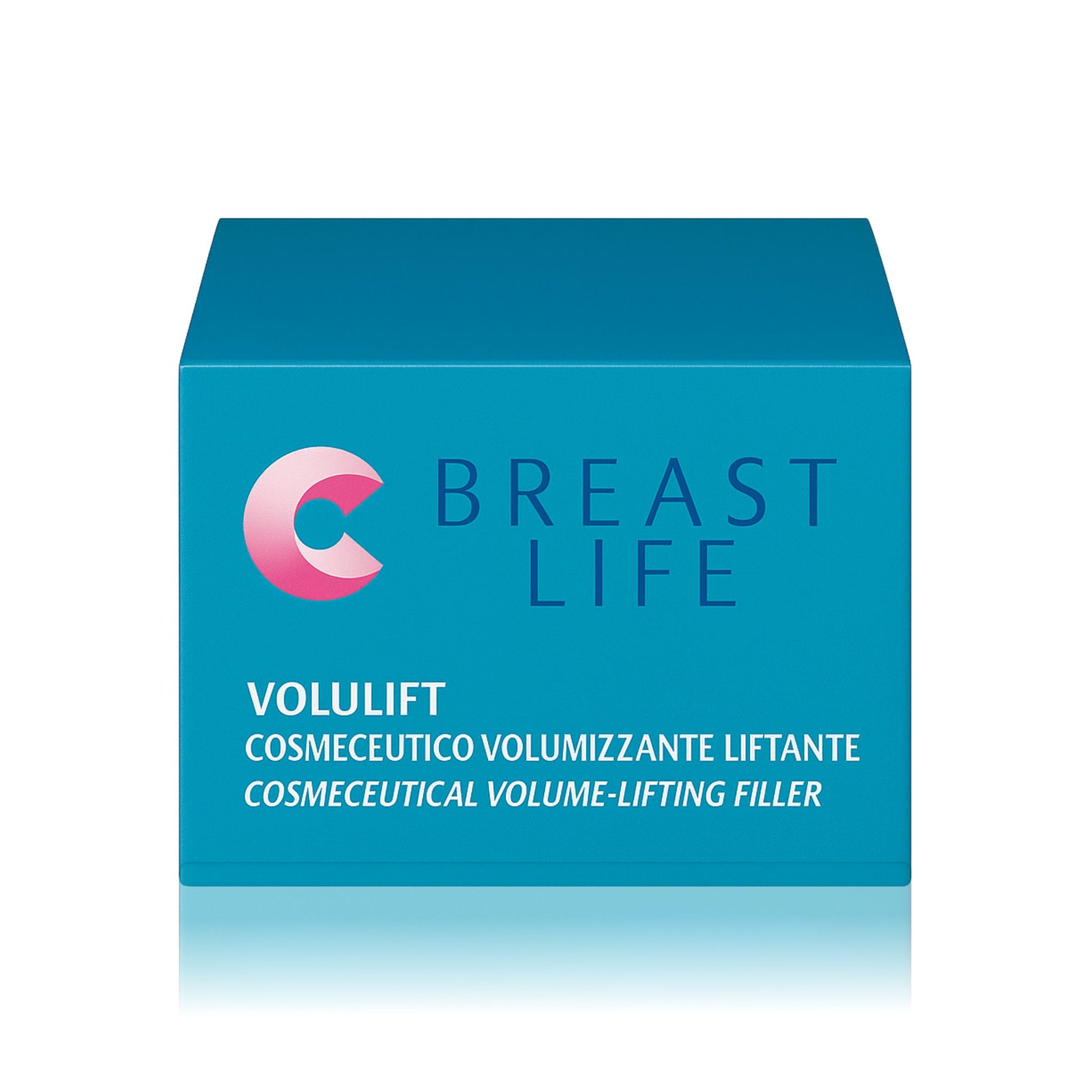 Scatola di Volulift Breast Life di Claride Fitocosmesi, trattamento cosmeceutico per il seno ad azione volumizzante e liftante.