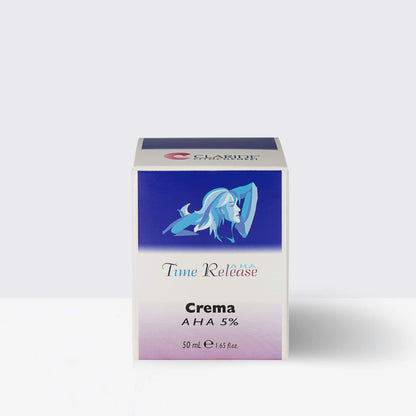 Crema Viso AHA Acidi di Frutta 5% e Vitamina E Antiage Schiarente Rigenerante per tutti i tipi di pelle