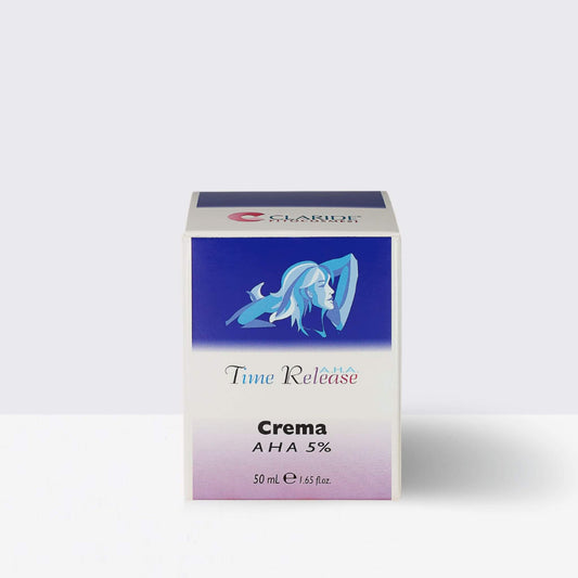 Crema Viso AHA Acidi di Frutta 5% e Vitamina E Antiage Schiarente Rigenerante per tutti i tipi di pelle